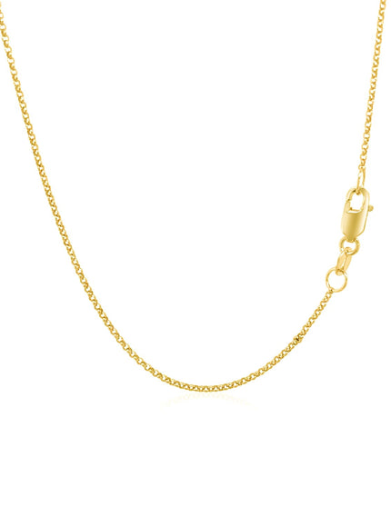 14k Yellow Gold Diamond Cut Rolo Chain 1.1mm