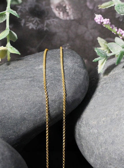 14k Yellow Gold Diamond Cut Rolo Chain 1.1mm