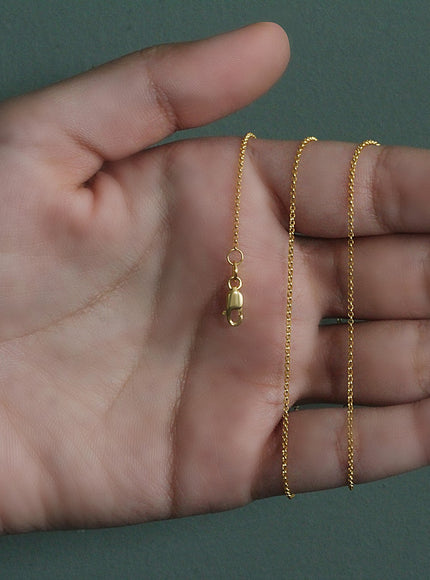 14k Yellow Gold Diamond Cut Rolo Chain 1.1mm