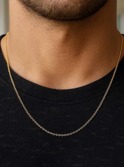 14k Yellow Gold Diamond Cut Rolo Chain 1.1mm