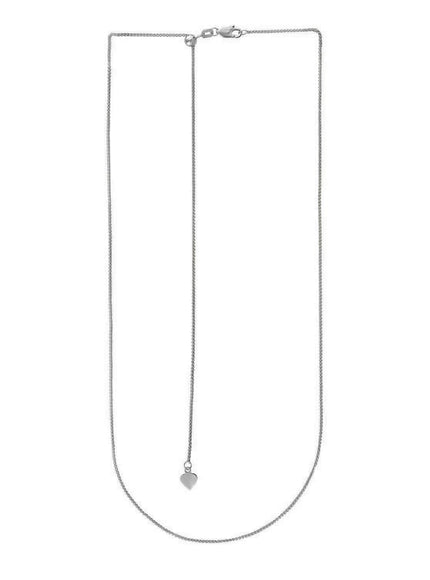14k White Gold Adjustable Wheat Chain 1.0mm