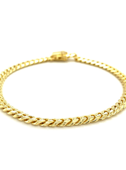 5.0mm 14k Yellow Gold Classic Miami Cuban Solid Bracelet