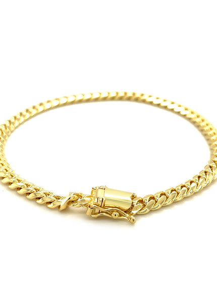 5.0mm 14k Yellow Gold Classic Miami Cuban Solid Bracelet