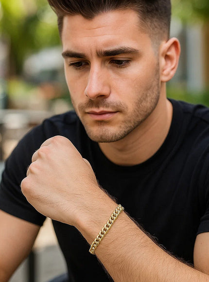 5.0mm 14k Yellow Gold Classic Miami Cuban Solid Bracelet