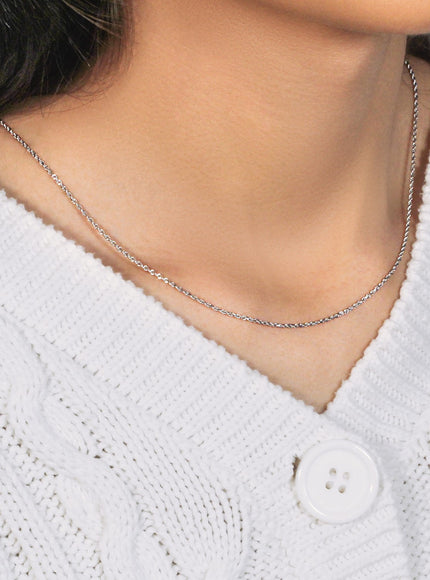 10k White Gold Solid Diamond Cut Rope Chain 1.4mm