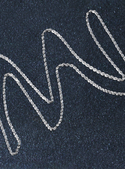 10k White Gold Solid Diamond Cut Rope Chain 1.4mm