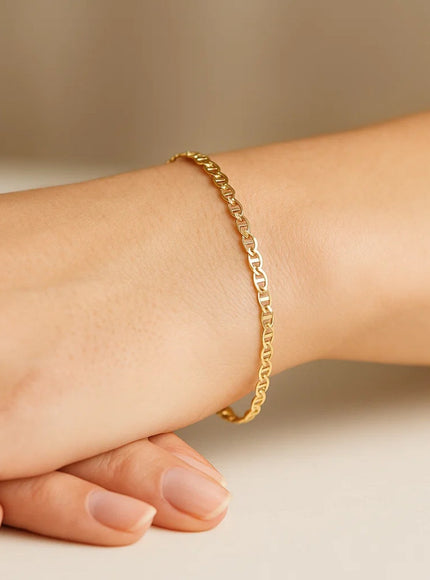 3.2mm 14k Yellow Gold Mariner Link Bracelet