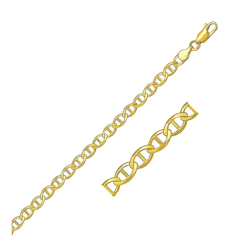4.5mm 14k Yellow Gold Mariner Link Bracelet
