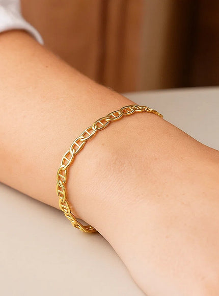 4.5mm 14k Yellow Gold Mariner Link Bracelet