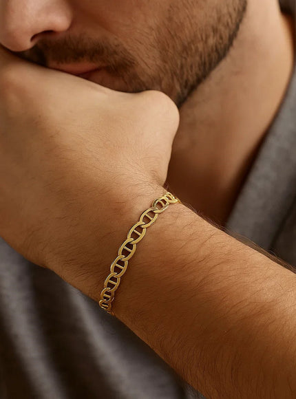 4.5mm 14k Yellow Gold Mariner Link Bracelet