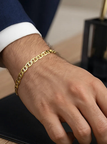 4.5mm 14k Yellow Gold Mariner Link Bracelet