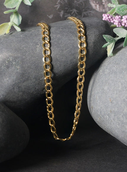 4.4mm 14k Yellow Gold Curb Chain
