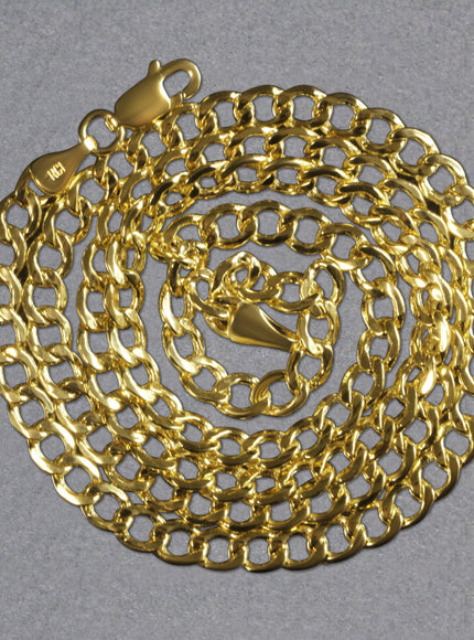 4.4mm 14k Yellow Gold Curb Chain