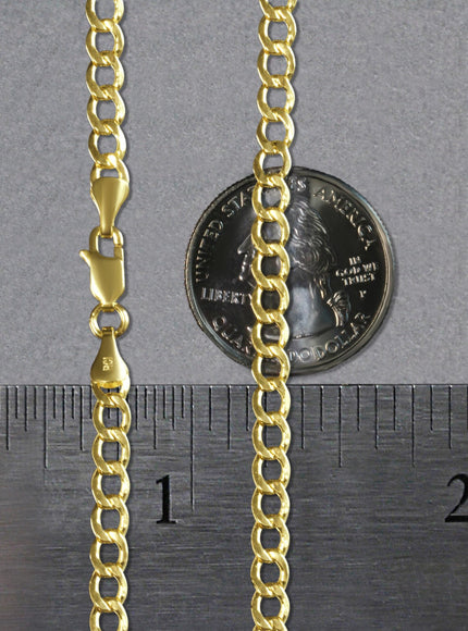 4.4mm 14k Yellow Gold Curb Chain