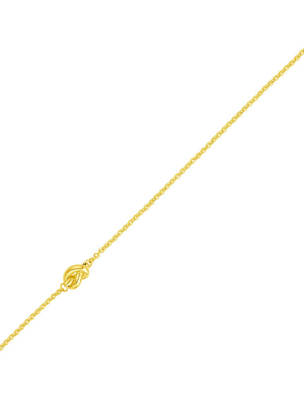 14k Yellow Gold Chain Bracelet with Polished Knot