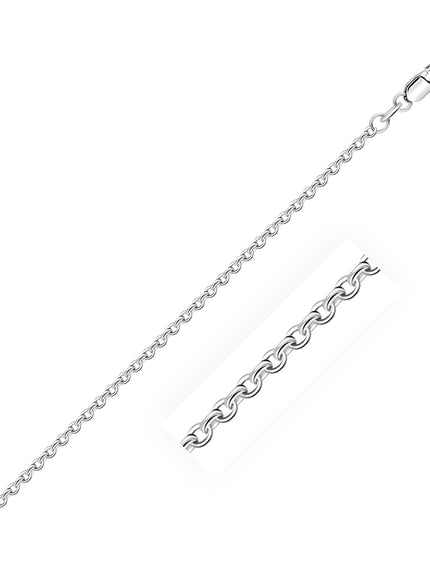 14k White Gold Diamond Cut Cable Link Chain 1.8mm