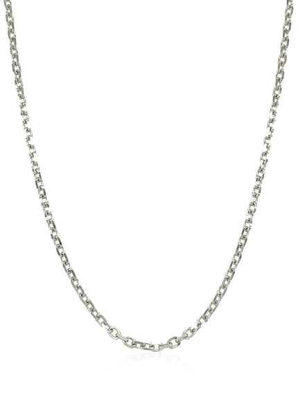 14k White Gold Diamond Cut Cable Link Chain 1.8mm