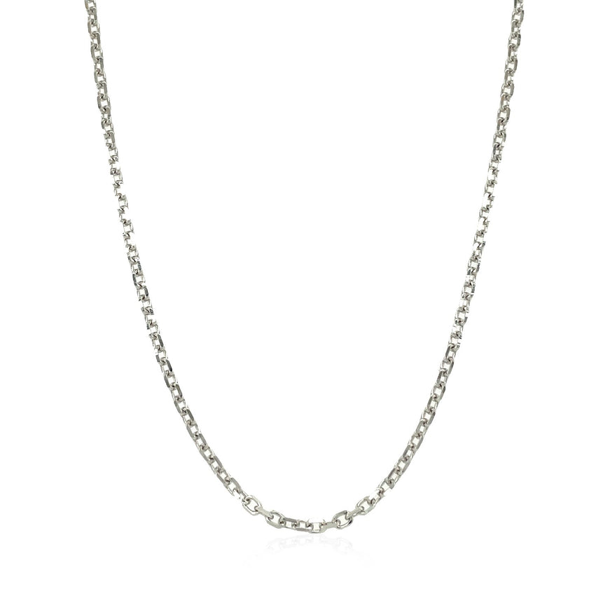 14k White Gold Diamond Cut Cable Link Chain 1.8mm