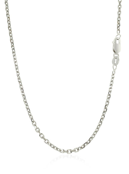 14k White Gold Diamond Cut Cable Link Chain 1.8mm
