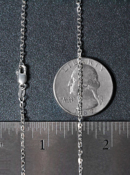 14k White Gold Diamond Cut Cable Link Chain 1.8mm