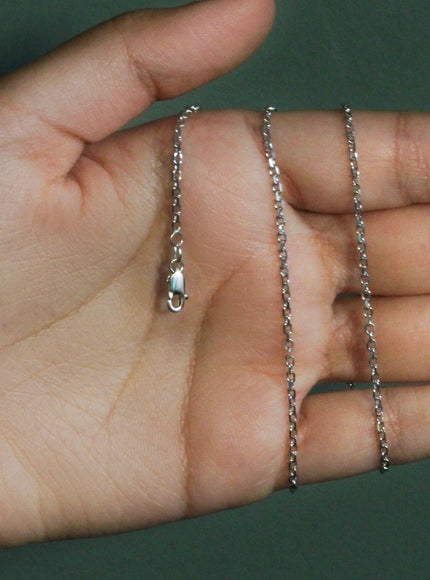 14k White Gold Diamond Cut Cable Link Chain 1.8mm