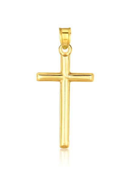 14k Yellow Gold High Polish Cross Pendant - Ellie Belle