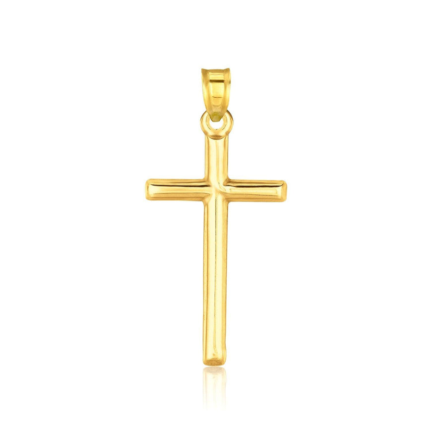 14k Yellow Gold High Polish Cross Pendant - Ellie Belle