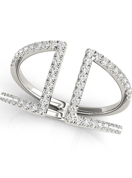 14k White Gold Open Style Dual Band Ring with Diamonds (1/2 cttw)