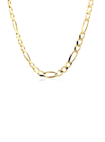 10K Yellow Gold Solid Figaro Chain (4.50 mm)
