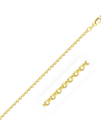 14k Yellow Gold Diamond Cut Cable Link Chain 1.8mm
