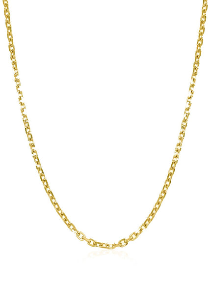 14k Yellow Gold Diamond Cut Cable Link Chain 1.8mm