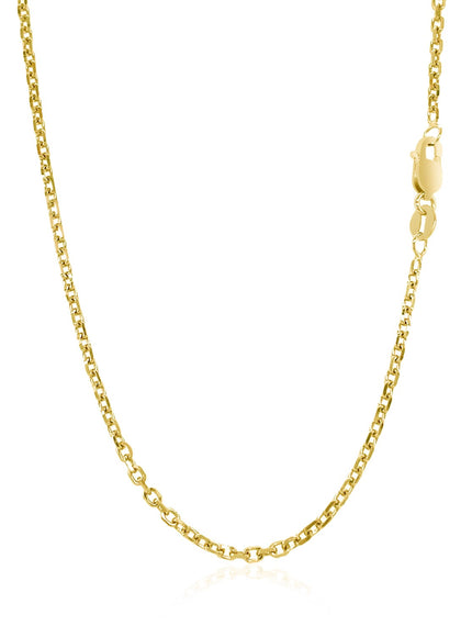 14k Yellow Gold Diamond Cut Cable Link Chain 1.8mm