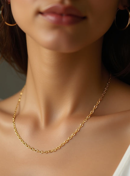 14k Yellow Gold Diamond Cut Cable Link Chain 1.8mm