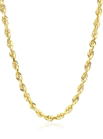 4.0mm 10k Yellow Gold Solid Diamond Cut Rope Chain