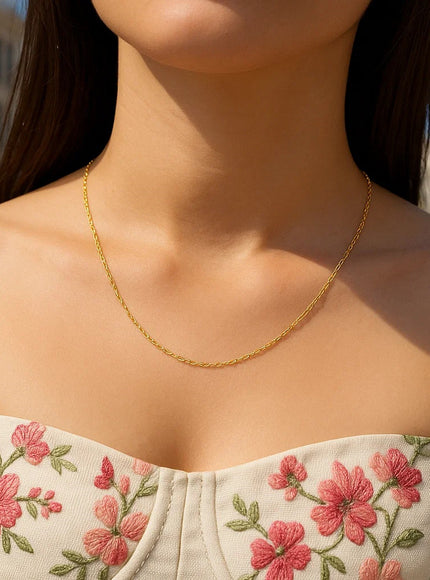 14k Yellow Gold Oval Cable Link Chain 0.97mm