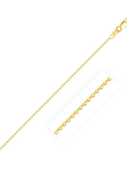 14k Yellow Gold Oval Cable Link Chain 0.97mm