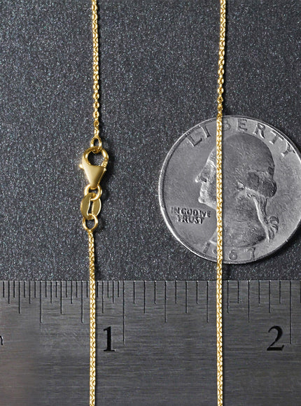 14k Yellow Gold Oval Cable Link Chain 0.97mm