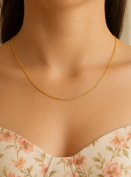 14k Yellow Gold Oval Cable Link Chain 0.97mm