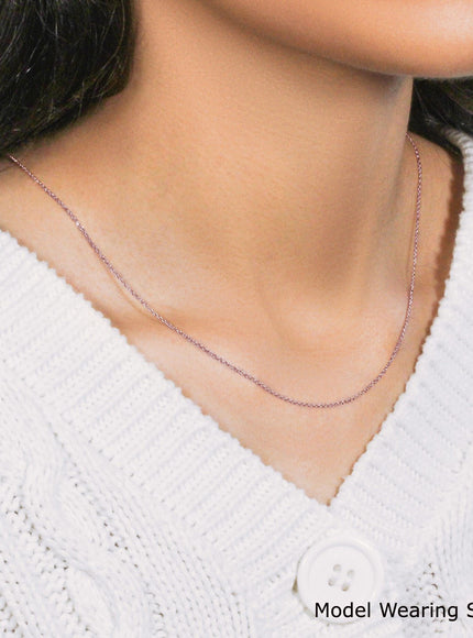 14k Pink Gold Diamond Cut Cable Link Chain 0.8mm