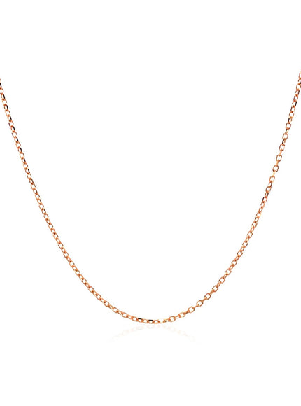 14k Pink Gold Diamond Cut Cable Link Chain 0.8mm