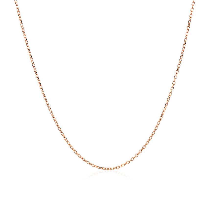 14k Pink Gold Diamond Cut Cable Link Chain 0.8mm