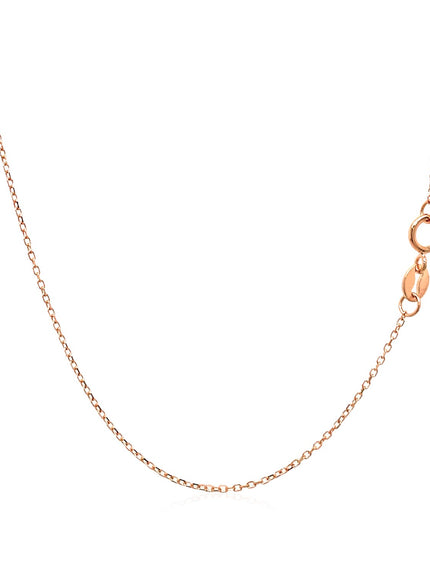 14k Pink Gold Diamond Cut Cable Link Chain 0.8mm