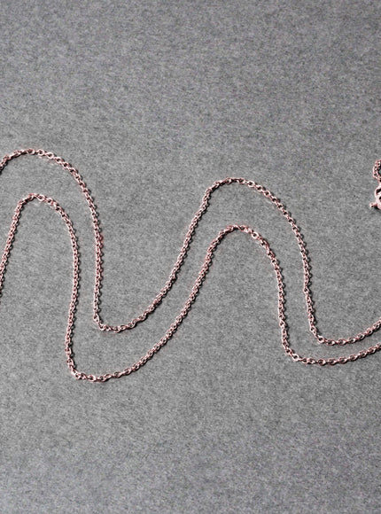 14k Pink Gold Diamond Cut Cable Link Chain 0.8mm