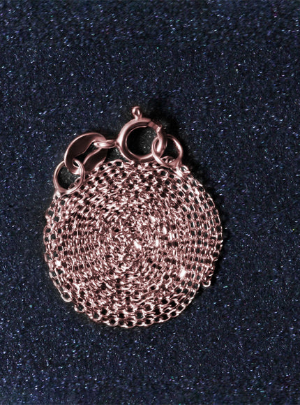 14k Pink Gold Diamond Cut Cable Link Chain 0.8mm