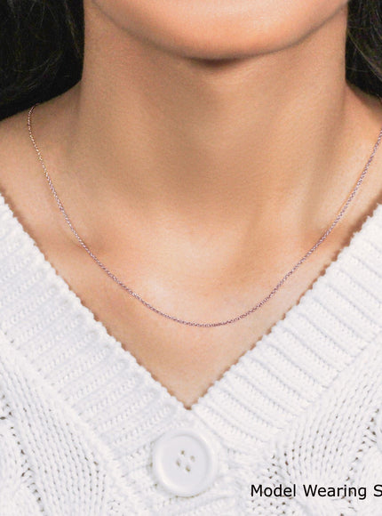 14k Pink Gold Diamond Cut Cable Link Chain 0.8mm