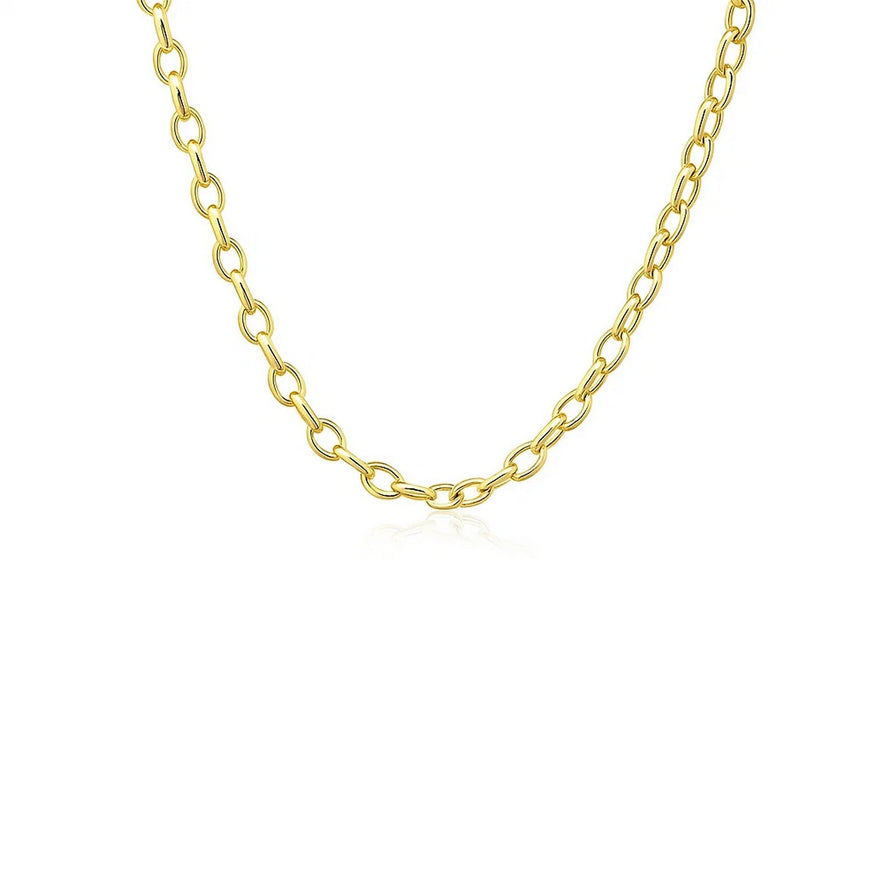 3.2mm 14k Yellow Gold Oval Rolo Chain