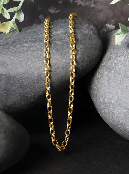 3.2mm 14k Yellow Gold Oval Rolo Chain