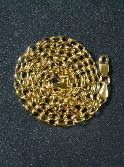 3.2mm 14k Yellow Gold Oval Rolo Chain