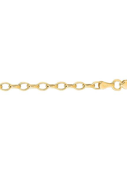 3.2mm 14k Yellow Gold Oval Rolo Chain
