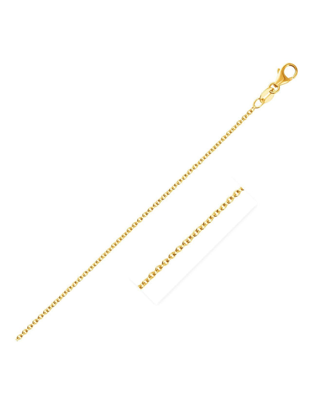 14k Yellow Gold Round Cable Link Chain 1.5mm - Ellie Belle